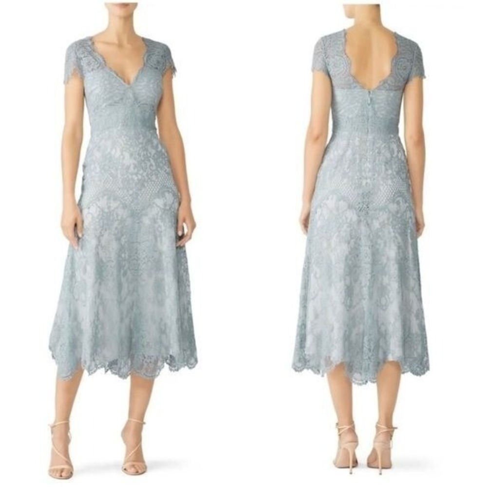 Catherine Deane || Miya Lace‎ Midi Dress Cocktail Wedding Guest Blue 4